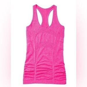 Athleta Fastest Track Hot Pink Seamless Racerback Ruched Tank Top Size XS Small